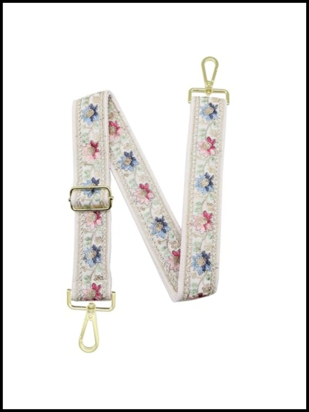 Adjustable Crossbody Purse Strap Retro Jacquard Embroidery Shoulder Bag